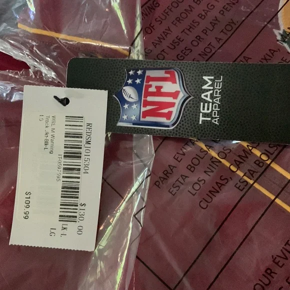 NWT Washington Redskins Womens Track jacket - Picture 3 of 4